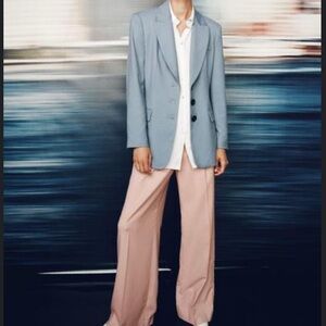 Zara light blue oversized blazer Size Small **New with Tag**